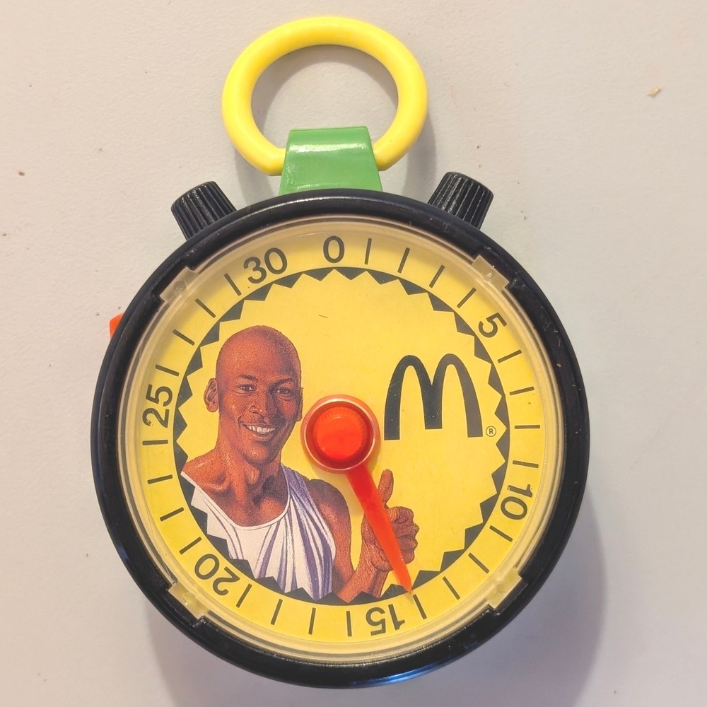 Vintage 1991 McDonalds Michael Jordan Fitness Fun Challenge Wind Up Stopwatch